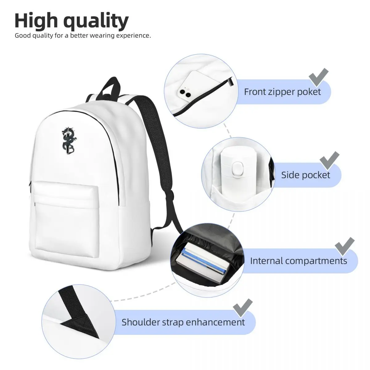 Dark Blade Dragon Einfacher und stilvoller Rucksack Canvas Rucksack Rucksack Damen