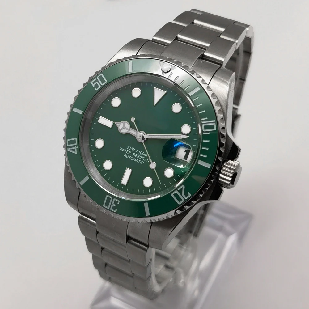 

40mm Mens Automatic Watch Mechanical NH35 Movement Luminous Waterproof Steel Band Fashion Men's Watch