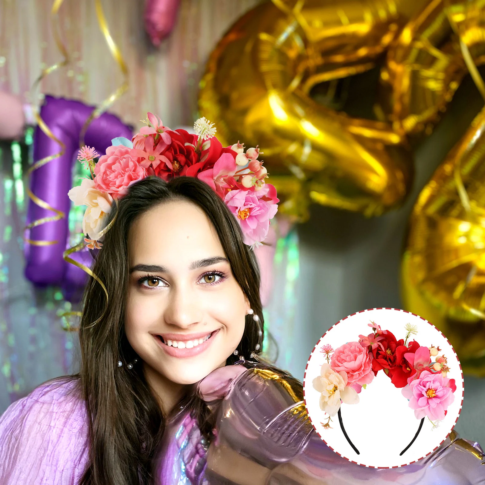 

Hair Accessories for Women Artificial Flower Headband Bands Wedding Headpiece Bride