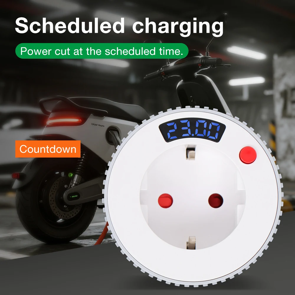 2025 New Digital Countdown Timer Socket 230VAC/50Hz Cycle Programmable Digital Timer Outlet Switch 16A 3680W Home Assistant
