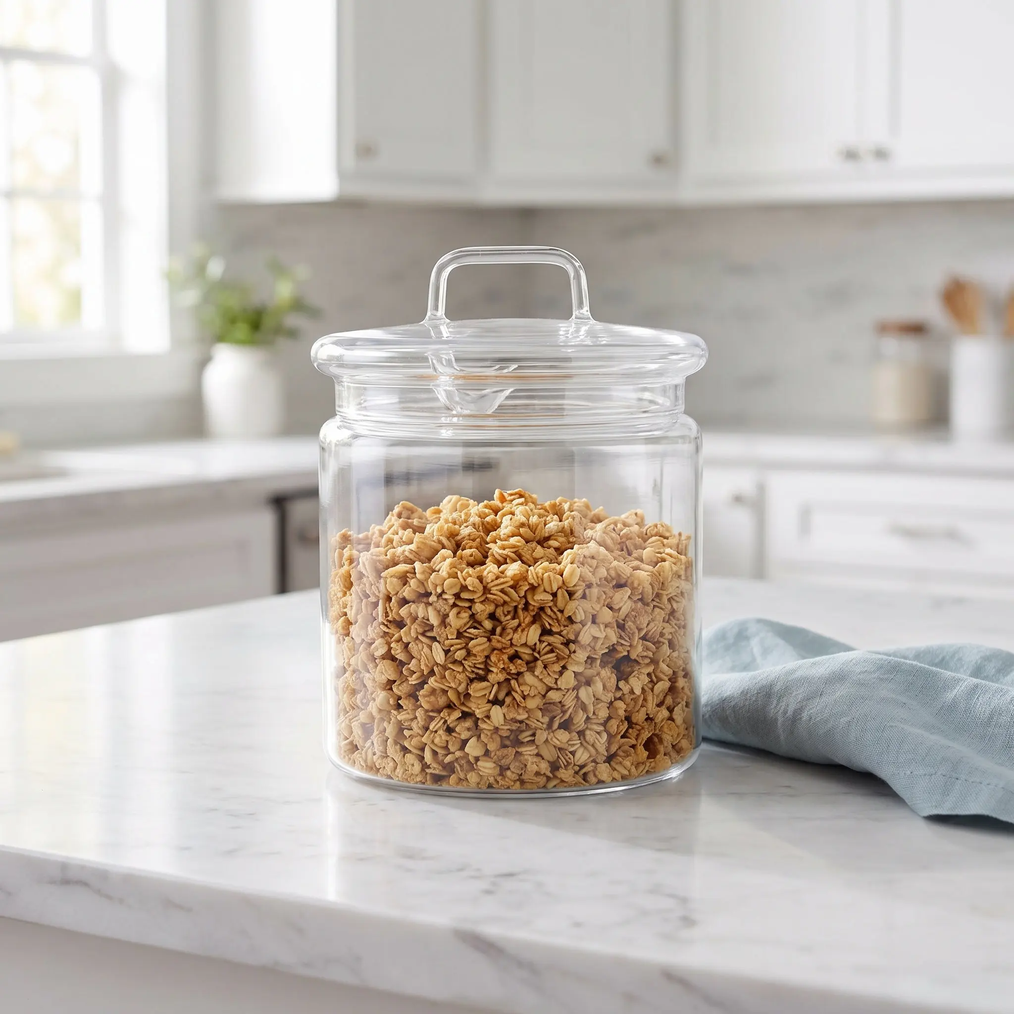 2Pcs Heat-Resistant Thick Glass Jar Replacement Covers for Kitchen Storage Jars Easy Clean Reusable Glass Lids Storage Jar Lids