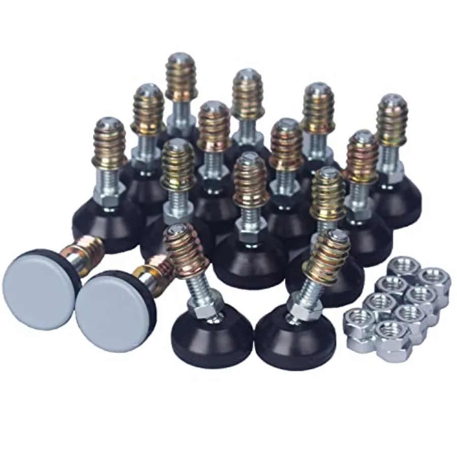 

Furniture Leveler Swivel Feet PTFE Teflon Bottom(25mm Base)Threaded Shank(1/4-20) Adjustment Pads Table/Chair/Cabinet/Sofa Medi