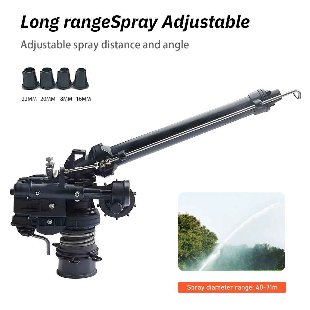 

0-48 ° Автоматический вращающийся регулируемый турбинный распылитель, сельскохозяйственный турбинный спринклер, ирригационный ландшафтный спринклер