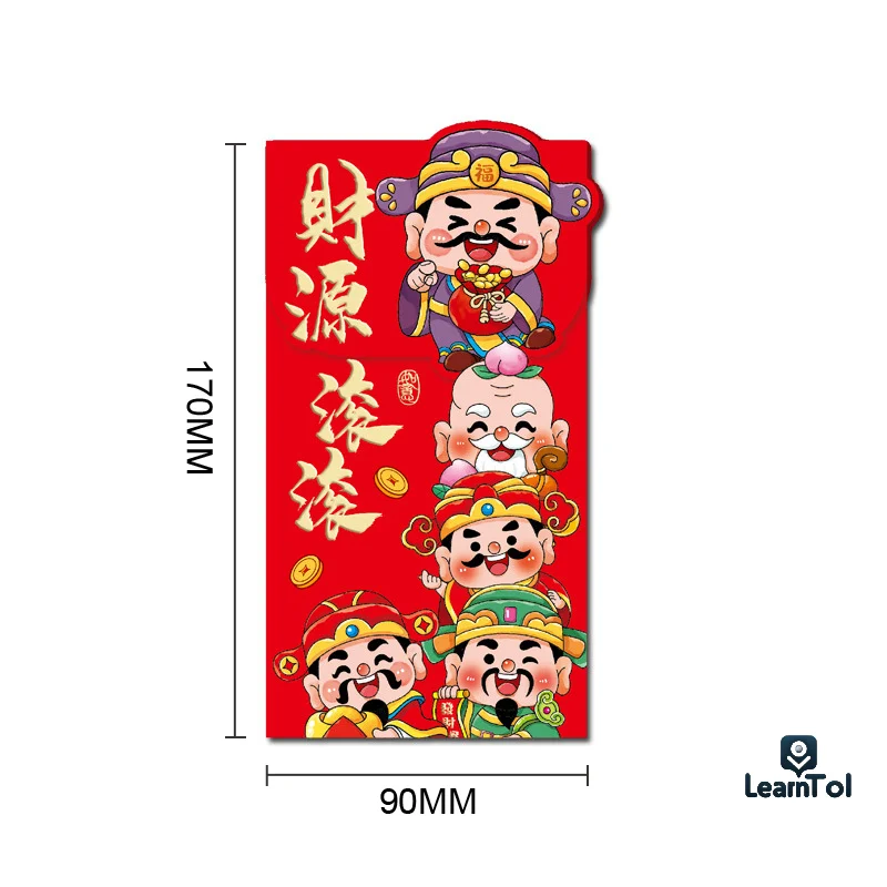 6Pcs Cartoon Red Envelope Chinese Style Personality Red Envelope Chinese Spring Festival Lucky Money Bag Cute Red Packets