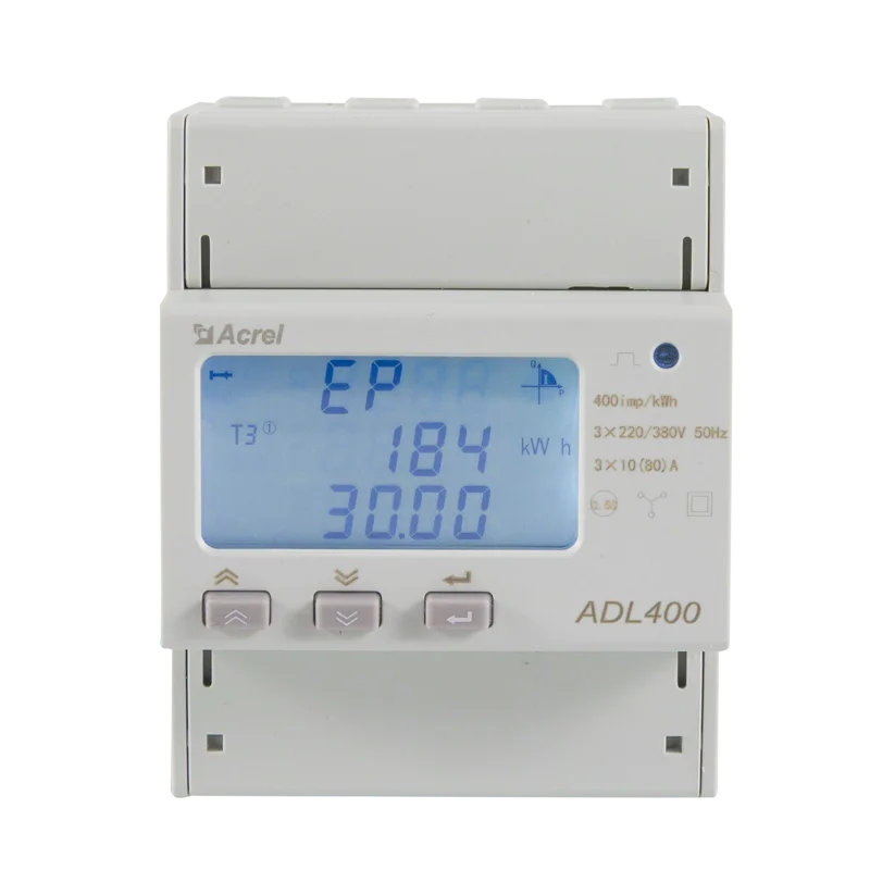 Acrel ADL400 Three Phase Four Wires DIN Rail Energy Meter Max 80A direct connect Input current 3×10(80)A 3*220/380v