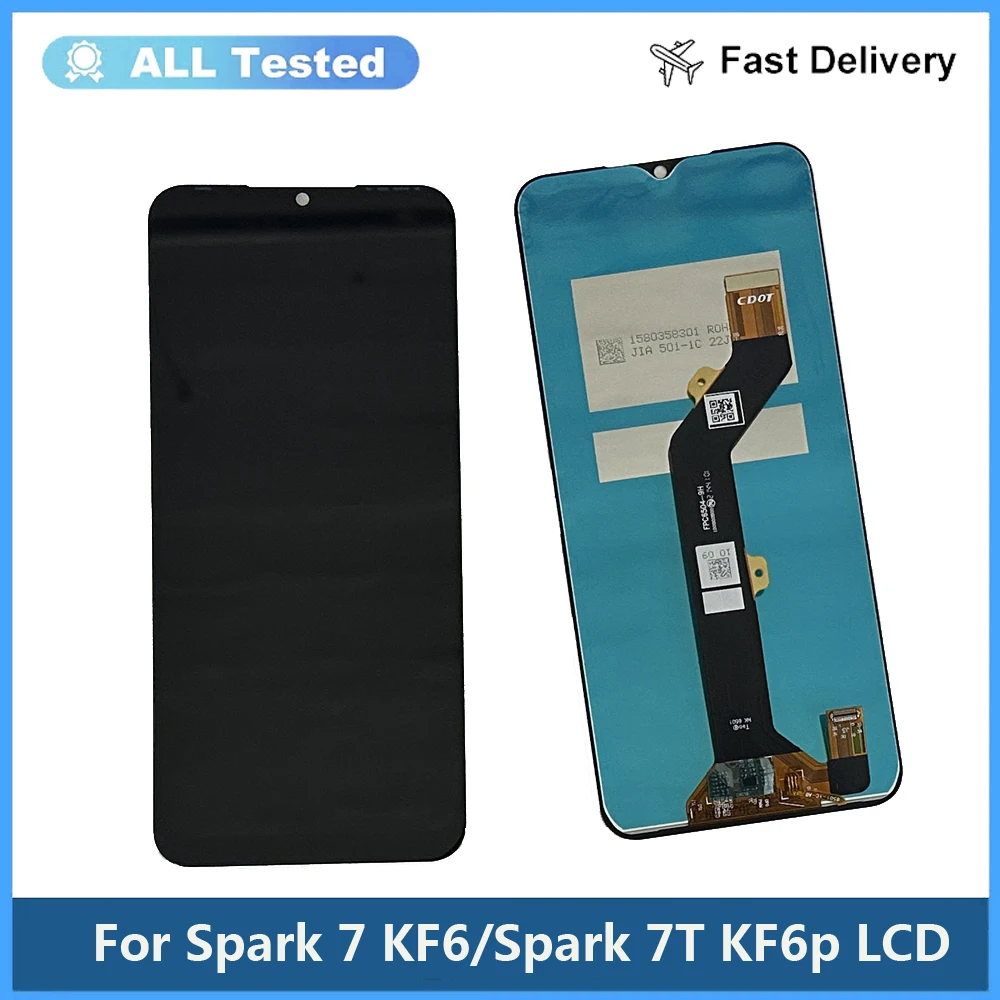 محول رقمي لشاشة LCD تعمل باللمس لتكنو سبارك 7 P ، شاشة أصلية لـ KF6J ، KF6N ، 7T ، KF7j ، 7 Pro ، KF8