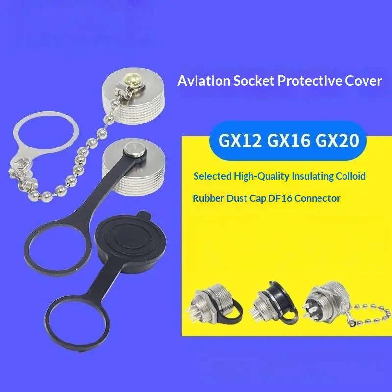 2/4/10Pcs Welding Cable Connector Rubber Metal Protective Cover GX12 GX16 GX20 Aviation Circular Plug Socket Waterproof Dust Ca