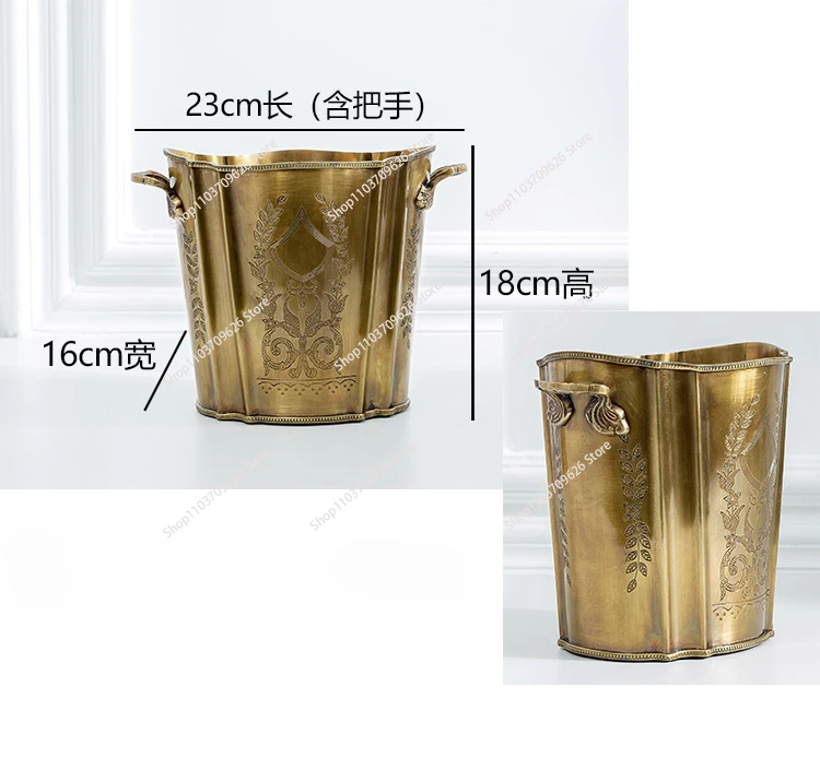 Brass Restaurant Decorations Red Wine Champagne Ice Bucket Vintage Flower Bucket Vase Flower Ware