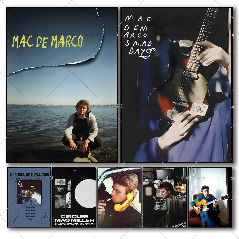 Mac DeMarco Singer-Poster, hochwertige, selbstklebende Wandkunst-Dekorationen, farbige Drucke, klebrig