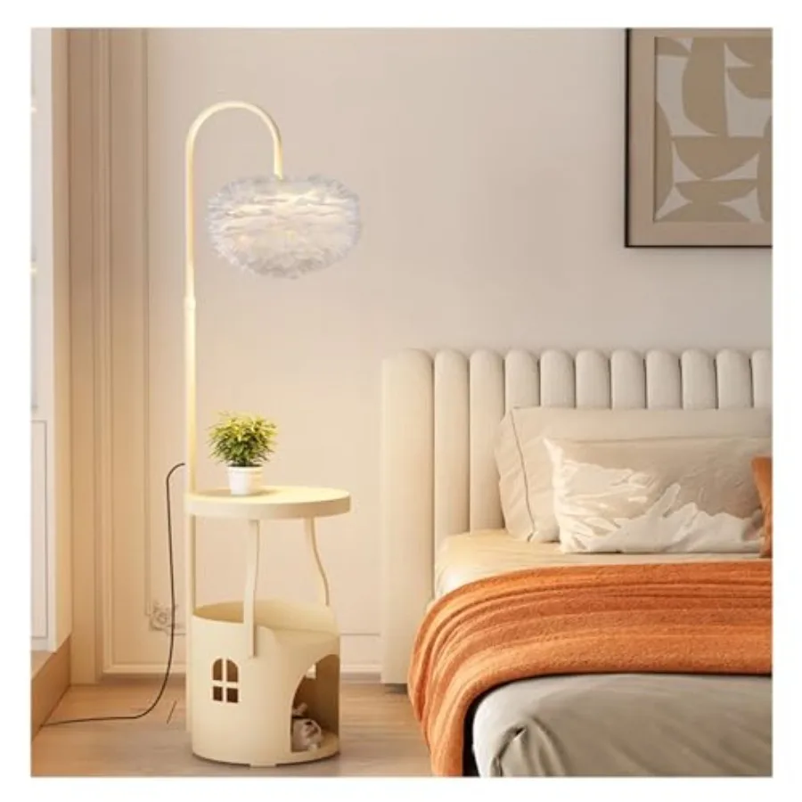 

Vertical Lamps End Table Lamp with, Modern Nightstand or Side with USB Port and Wireless Charging Station for Bedroom, Living R