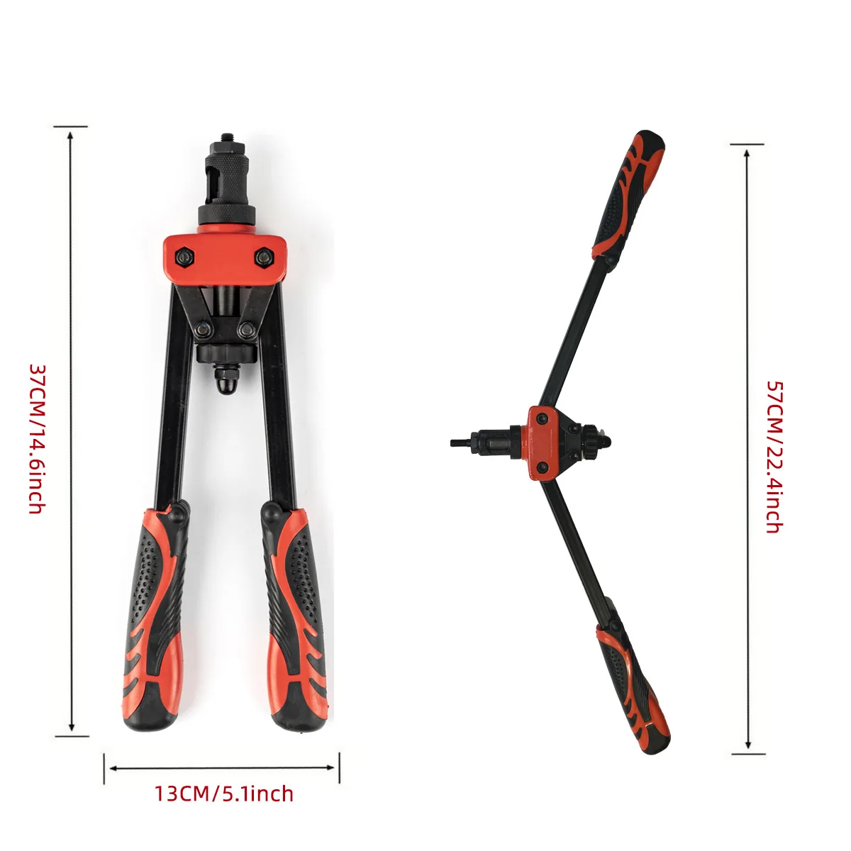 Rivet Nuts Tool, 14"  Hand Rivet Tool Kits and 6 Metric Mandrels M3 M4 M5 M6 M8 M10 and Rugged Carrying Case view 4