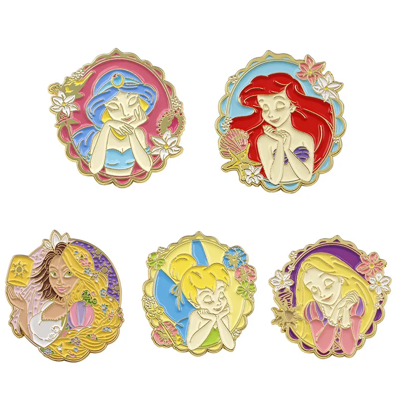 Sweet Disney Princess Metal Badges Pin Gifts for Friends Fans