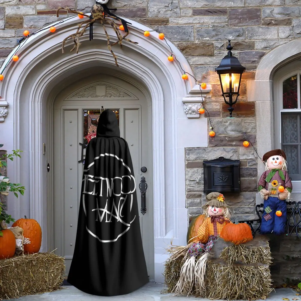 الكلاسيكية شعار فليتوود ماك طويل مقنعين عباءة الساحرة القرون الوسطى زي تأثيري كيب هالوين معطف الكبار للجنسين #4