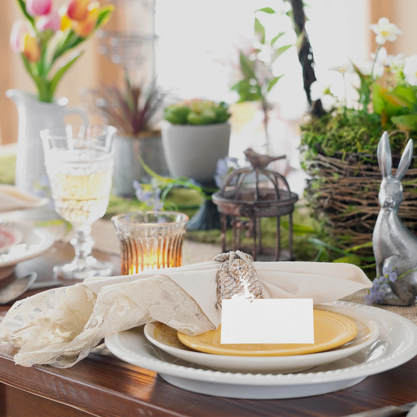 

50Pcs Blank Handwritten Place Cards for Table Setting Christmas Party Name Cards with Reindeer Cutout Design Holiday Guest Seat