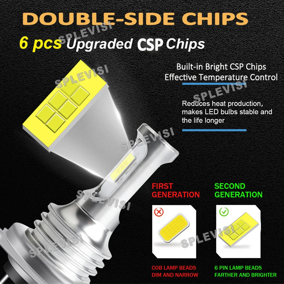 2Pcs of 70W LED H4 Headlight High Low - improving  your lighting needs For Toyota Hilux 1992-2017 2018 2019 2020 2021 2022 2023