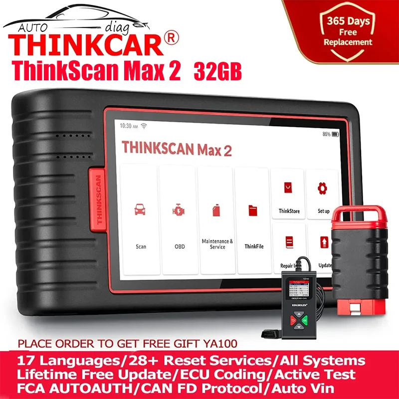 In Stock Thinkcar Thinktool Max 2 Automotive Scanner Professional Car Diagnostic Tools CAN-FD Full System Auto OBD2 Scanners