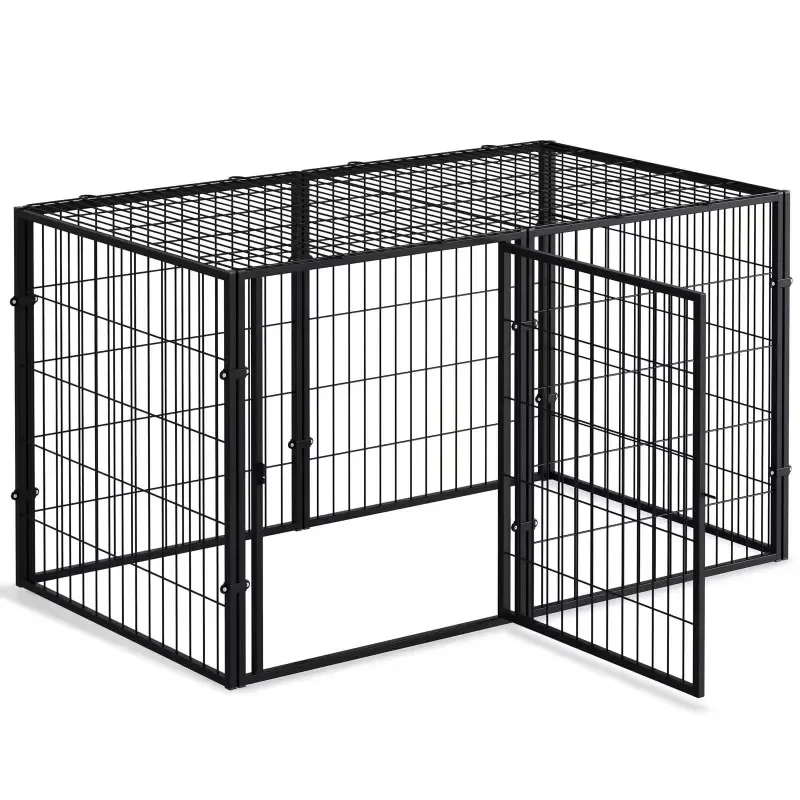 Foldable metal dog crate heavy duty pet dog cage pet kennel for small to medium sized large dogs