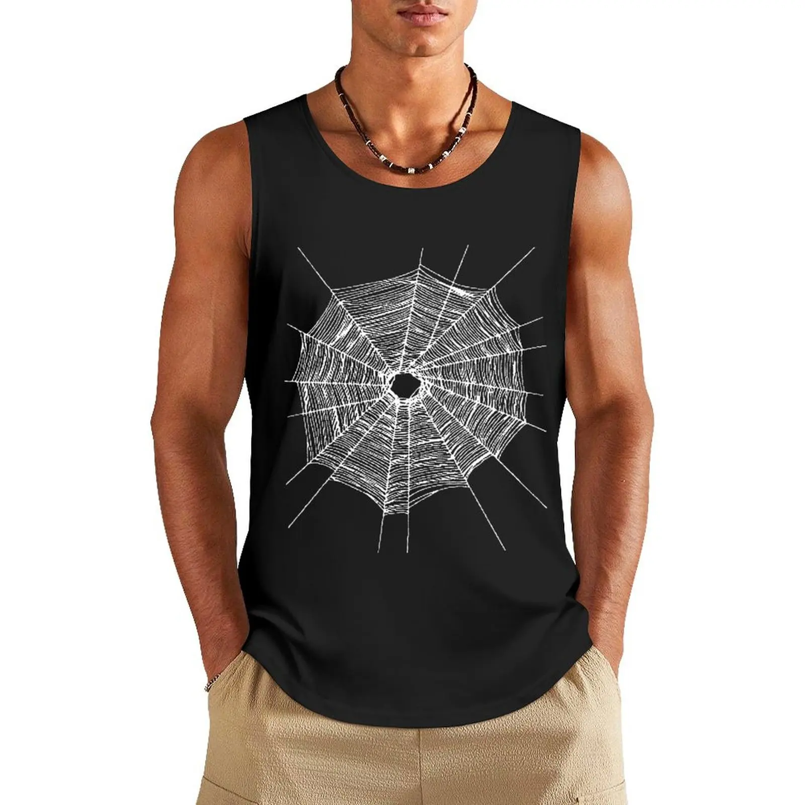 Spiderweb Spider white Graphic Gift for Women Men - Perfect Scary Cobweb Structure & Shirts Design Tank Top Sports shirt man