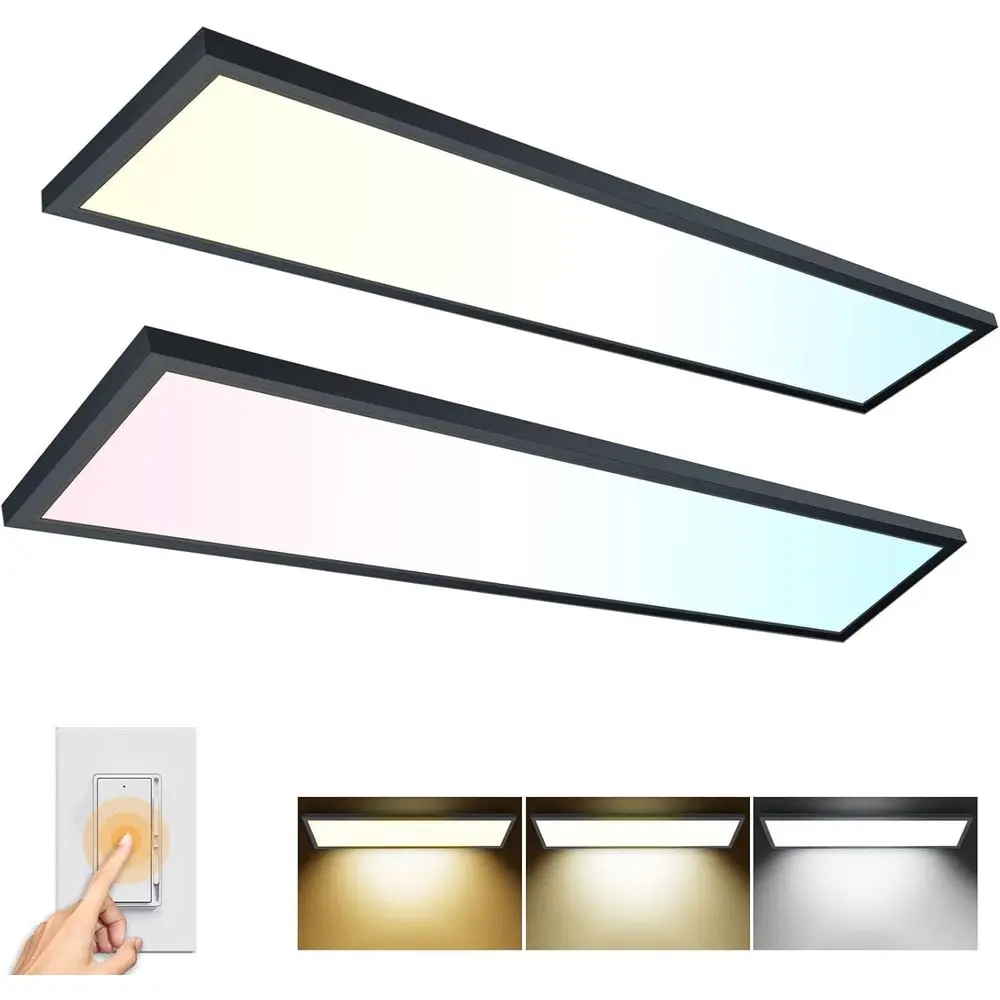 

1x4 Surface Mount Ceiling Light, 5500 Lumens, 50W, 10-100% Dimmable, 3000/4000/5000K, 120V LED Fixture for Kitchen/Laundry/Garag