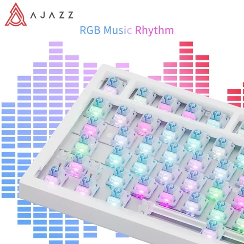Imagen 2 del producto Ajazz AK820 /AK820PRO Teclado mecánico para juegos 82 teclas con cable Bluetooth 2,4 GHz teclado inalámbrico para jugadores junta personalizada para ordenador portátil