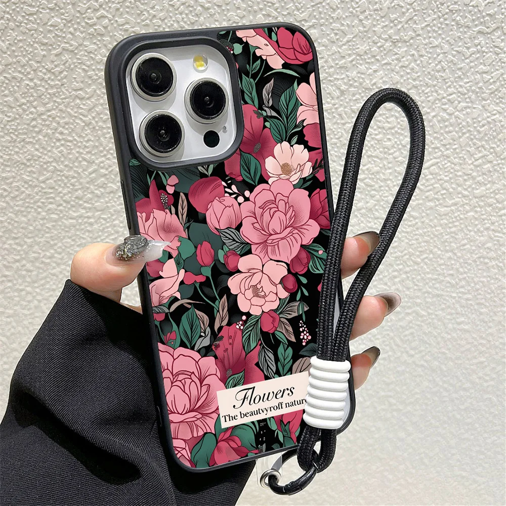 Colorful Flower Wireless Charging Phone Case for iPhone 17 16 Pro Max 11 13 14 12 Air For Magsafe Silicone Shockproof Cover