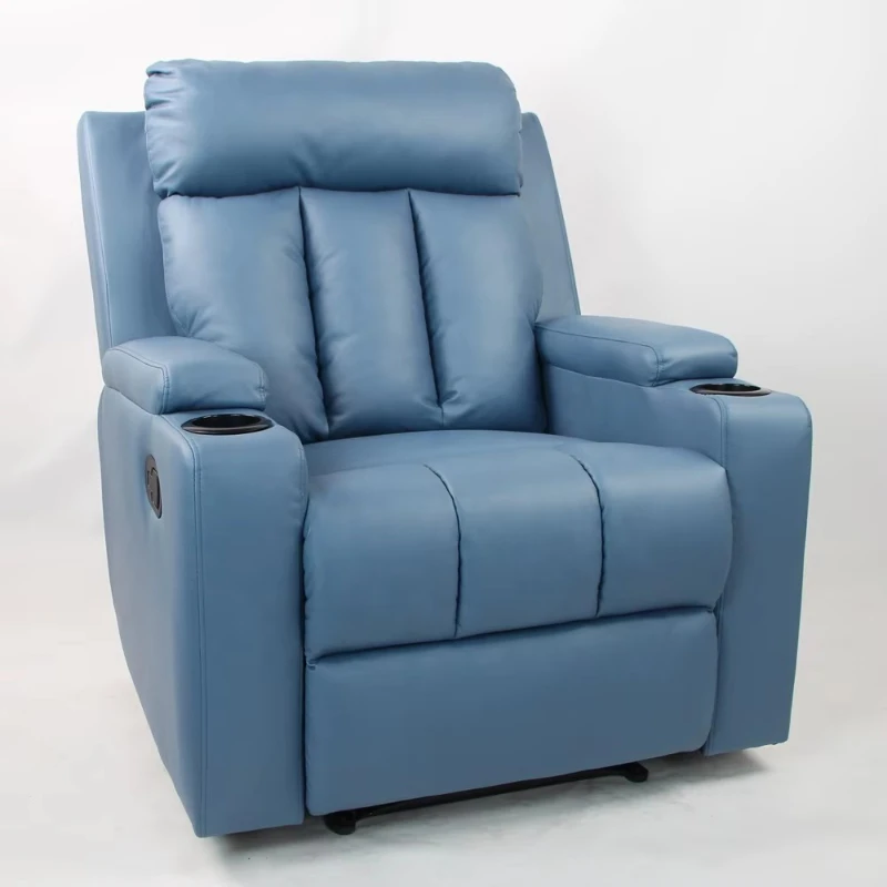 Modern Luxury Leather Swivel Shaker Theatre Cinema Sofa with Cup Holder