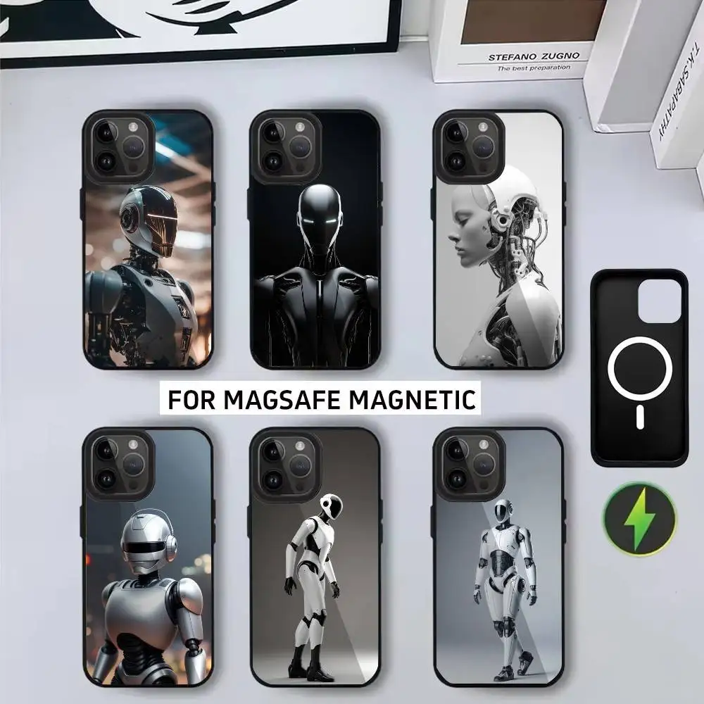 

Multi-functional robot Phone Case For iPhone17,16,15,14,13,12,11 Plus,Pro Magnetic For Magsafe Wireless Charging