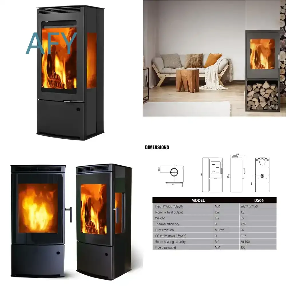 Wood Burning Stove for Indoor Heating for Home Use High Efficiency Low Carbon Emission Wood Stove for Small Space Portable