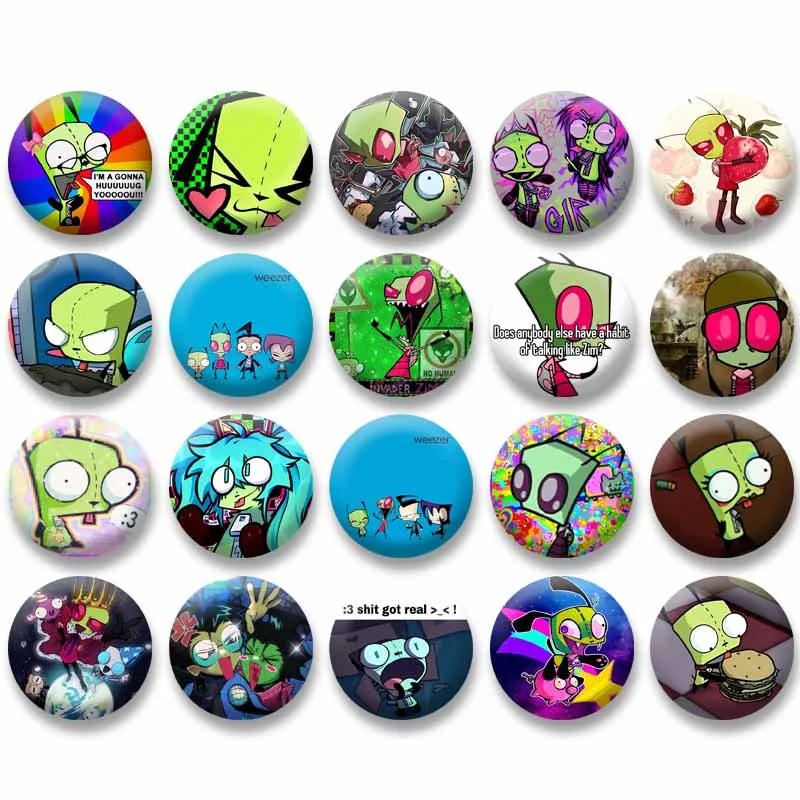 مضحك أنيمي الغازي زيم دبابيس الكرتون جير Dib خنزير شارات ظهره الملابس عملة دبابيس اكسسوارات مجوهرات هدية لمحبي صديق