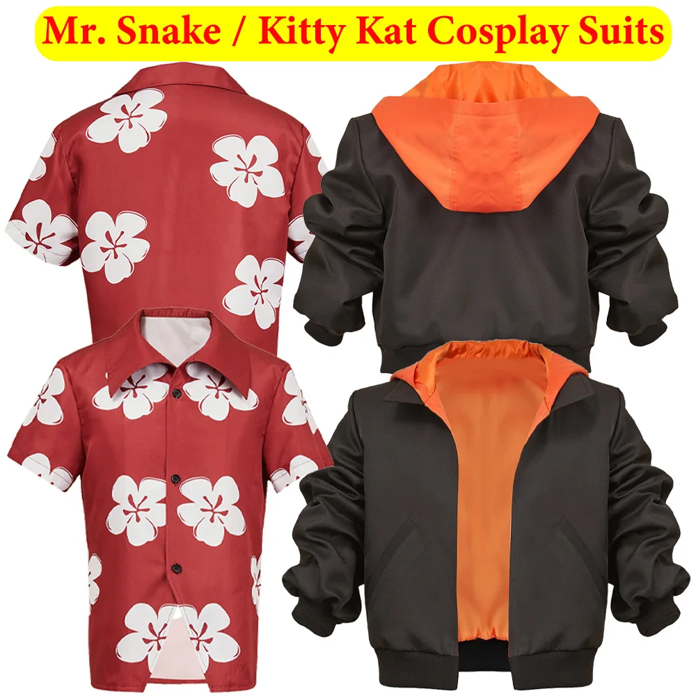 

Рубашка Mr. Snake Kitty Косплей Kat Пальто Костюм Плохой фильм Пальцы Куртка для ролевых игр Повседневная верхняя одежда Футболка Наряд Костюм для вечеринки Хэллоуин