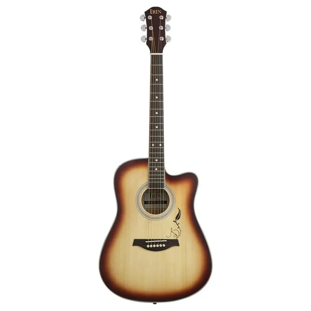 41 Inch Acoustic Guitar Rosewood Fingerboard 21 Frets 6 Strings Folk Guitar Starter Practice Guitar For Beginner Students