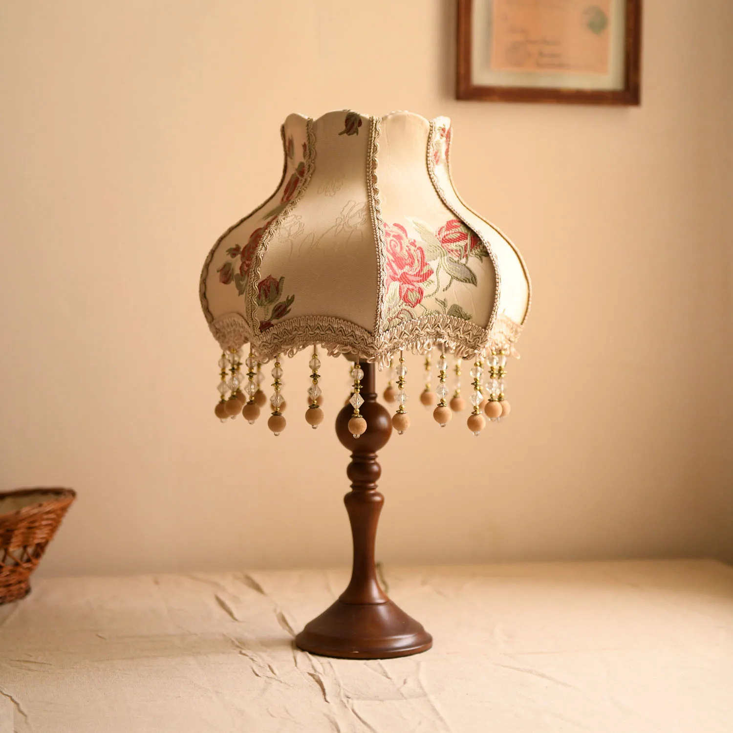 

Vintage lace premium bedroom bedside atmosphere decoration gorgeous romantic French antique desk lamp