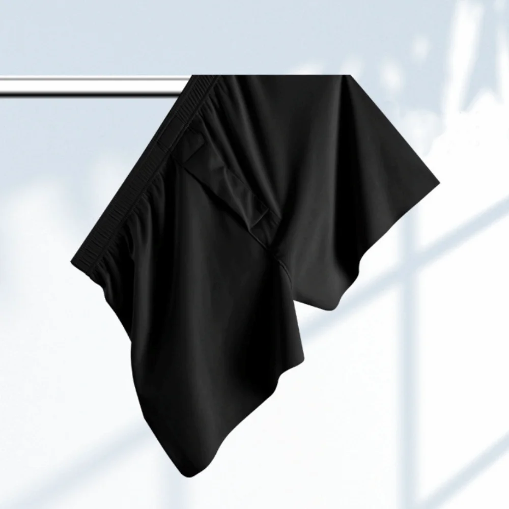

Ins Fashion Solid Color Men's Boxer Briefs Mid Waist Large Size Men Ice Silk Panties 3PCS Elastic Shorts Underpants Boys
