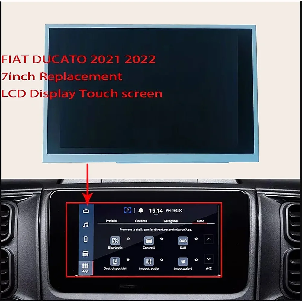 7 Inch LS070K5LX02 LCD Display Screen for 2022 2023 Jeep Dodge Fiat Mopar RI ROW Navigation