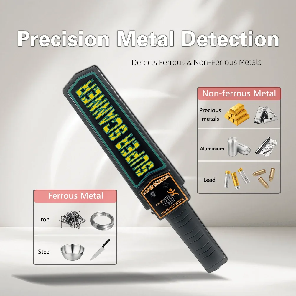Handheld Metal Detector for Body Search, High Sensitivity Security Screening at Transport Hubs, Entrances, Metal and Blade Check