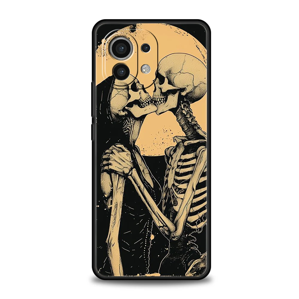 Love Skeleton Skull Phone Case for Xiaomi Poco F6 F5 F4 F3 X6 X5 X4 X3 NFC M5 M4 M3 C51 C50 C55 GT 5G Silicone Cover Capas Bags