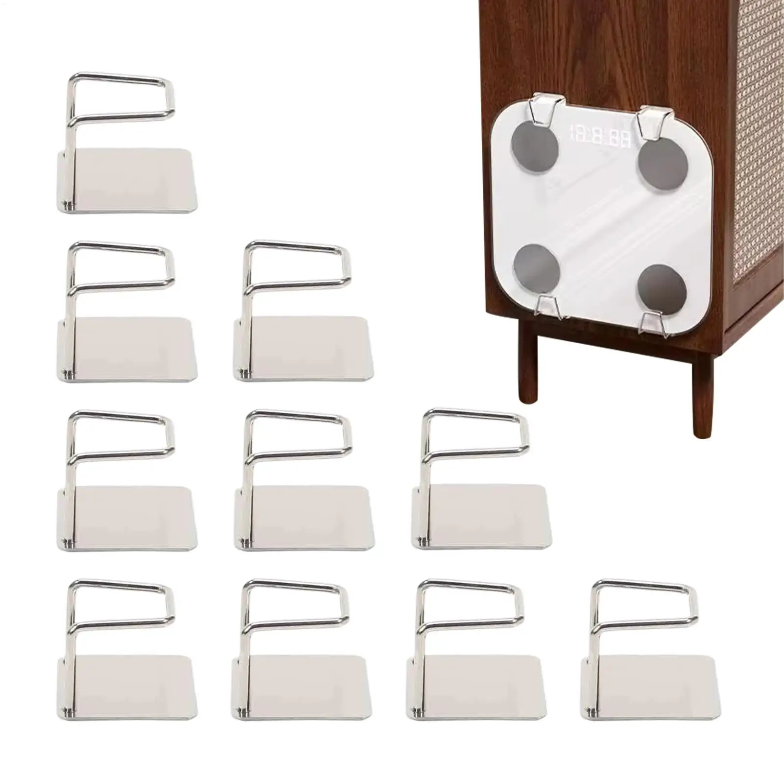 Bathroom Scale Holder Wall Mount 8 Pack Adhesive Storage Rack Vertical Space Saving Weight Bracket for Kitchen Bedroom Shower