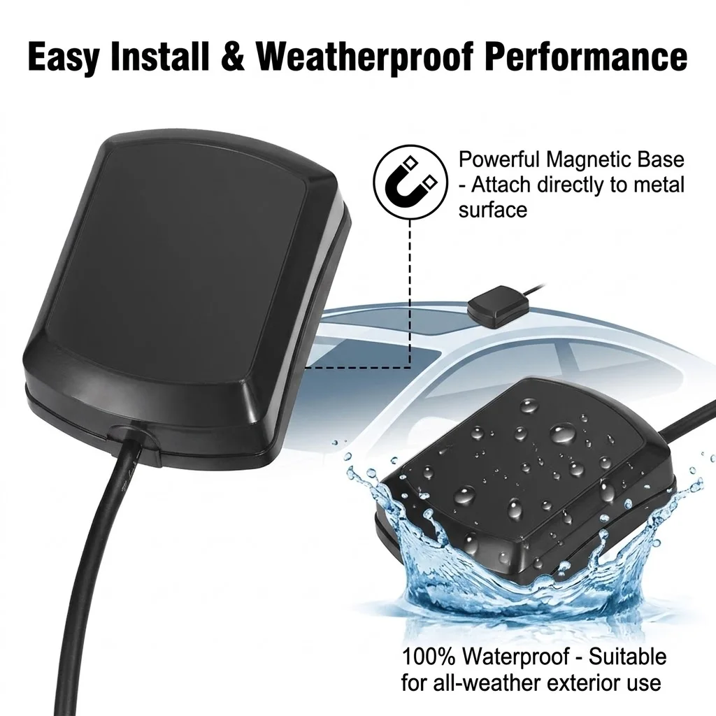 Superbat GPS Digital Radio Receiver Antenna 3.5mm Male Connector for AUKEY Papago Vechicle Car Dash Camera