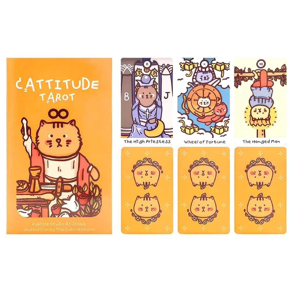 

Charming Cat Tarot Cards 79-Card Deck 10.3x6cm | Cute Feline Tarot for Beginners | Cat Theme Divination Board Game