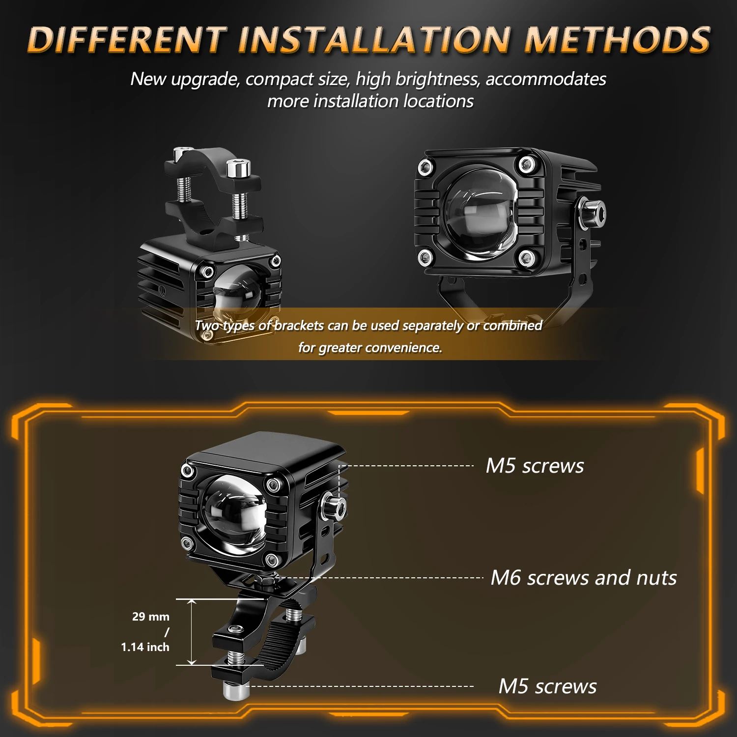 MONDEVIEW wind free noise+dual bracket+wire control integrated 7-in-1 Elite 180W high-power 180000 LM high brightness spotlight