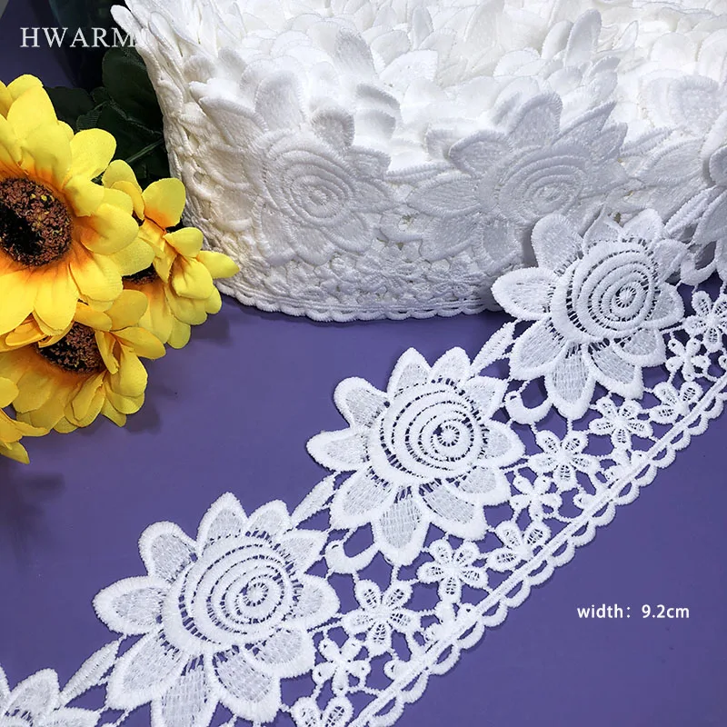 1yard Lace Fabric Good Quaility Milk Silk Water-Soluble Ribbon Embroidery Women\'s Skirt Clothing Sewing Trim Wedding Deco