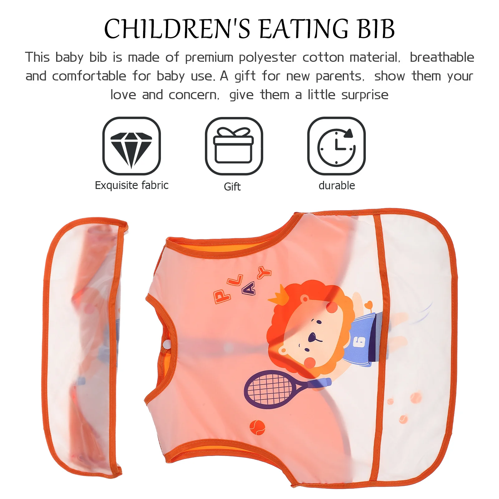 

Cartoon Baby Bib Waterproof Feeding Drooling Bib Soft Polyester Cotton Infant Toddler Clothing Protector Easy Clean