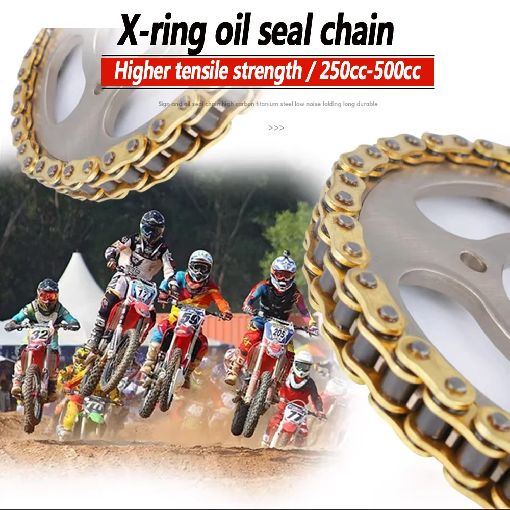 For VOGE/QJMOTOR/CFMOTO/Honda/Suzuki 250cc-300cc 520H Thickened Chain X-ring oil seal chain Original Extended Drive Chain