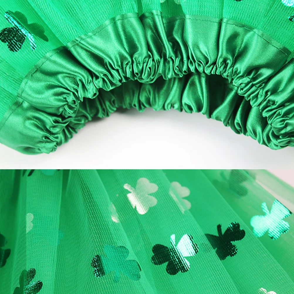 

Shamrock Clover Tutu Skirt 30Cm Elastic Waistband Easy Onoff Princess Style for Saint Patrick Day Birthday Parties