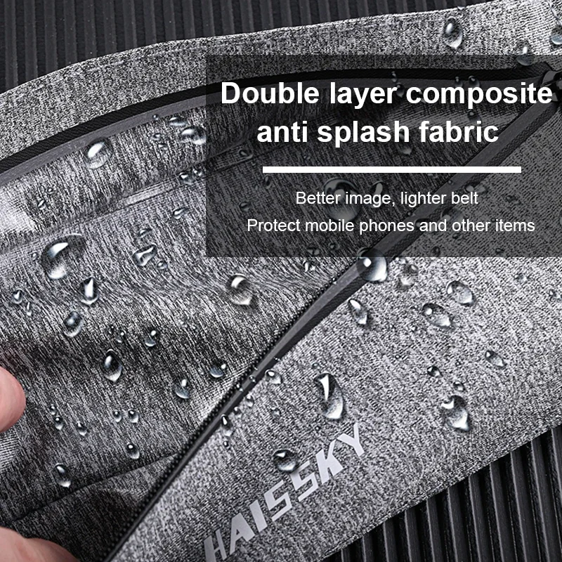 HAISSKY الرياضة حزام الجري أكياس آيفون 17 16 15 14 13 12 برو ماكس 15 زائد سحاب عازل للماء جيب الخصر الحقيبة الهاتف #5