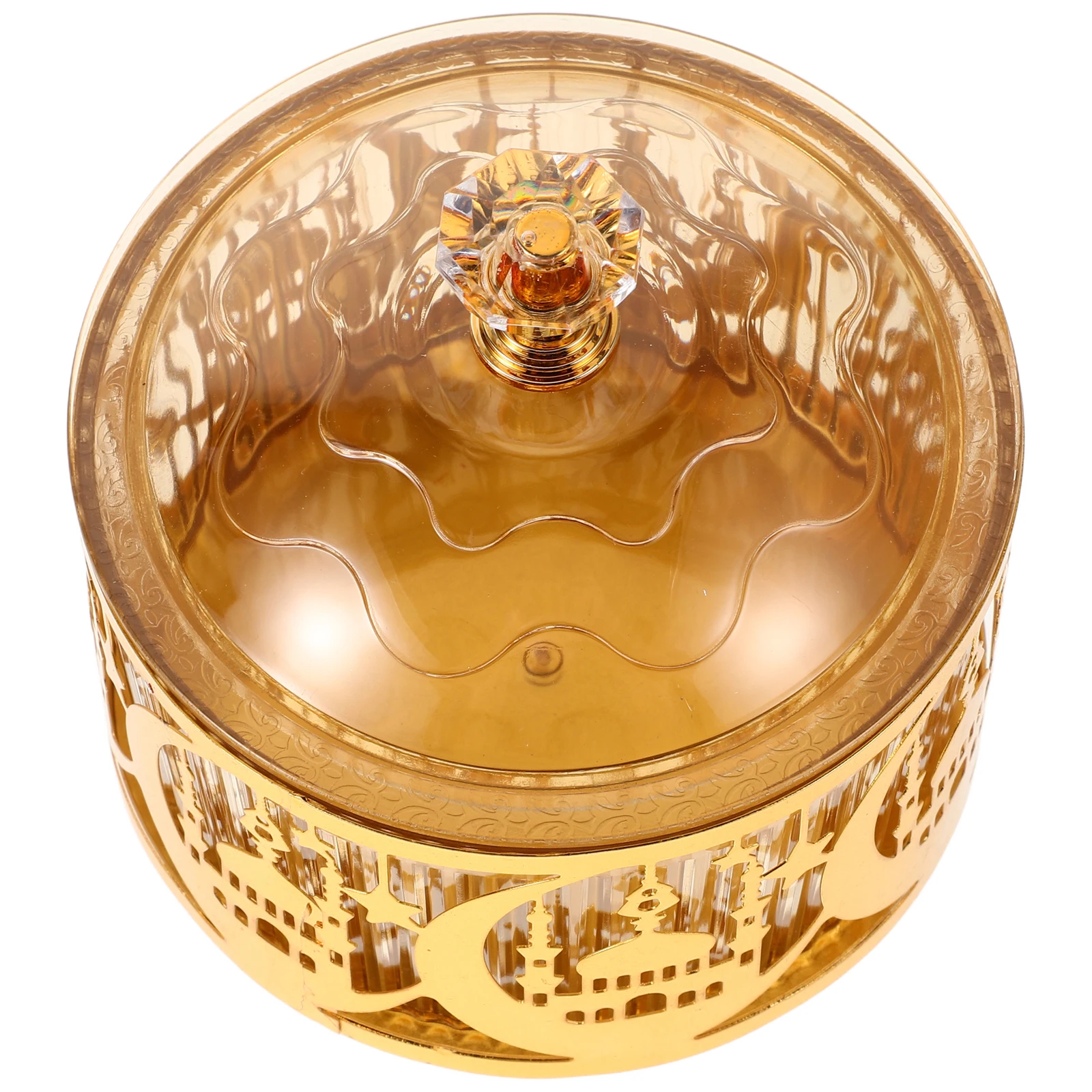 

1pcs Eid Mubarak Candy Tray Middle East Metal Serving Plate For Snacks Fruits Desserts Party Favors Kitchen Barware Decor