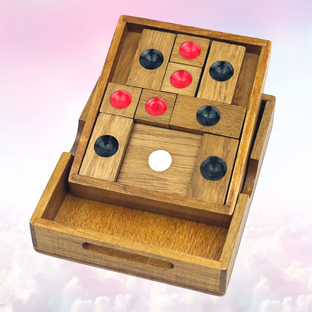 1pc Holz Schachbrett Klassische Runde Dot Schach mit Schwarz Weiß Rot Punkte Pädagogisches Kinder Spielzeug (Farbe Sortiert)