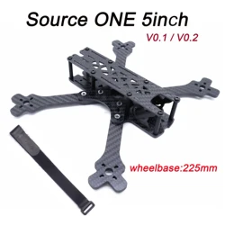 Source ONE V0.1 / V0.2 5 pulgadas 225mm con brazo de 4mm marco de fibra de carbono Quadcopter para Rooster 230 Johnny 220 FPV Racing Drone