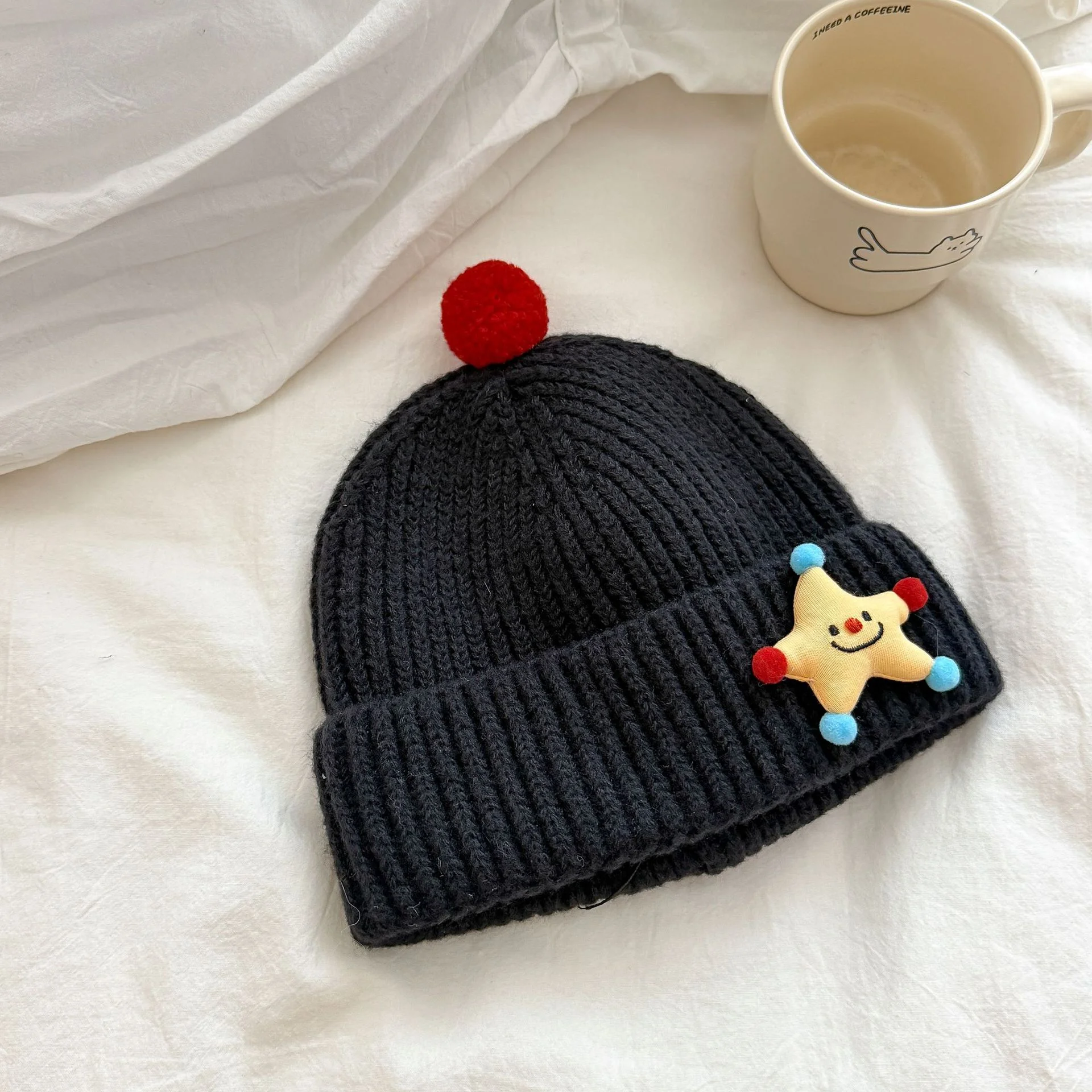 Mohair Parent-child Knitted Beanie Hat Women Autumn Winter Dopamine Wear Warm Gradual color Wool Hat Men Outdoor Pullover Hat