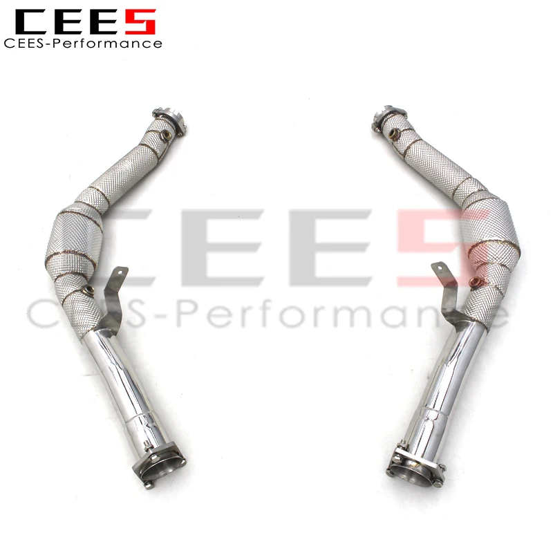 CEES Exhaust Downpipe For Mercedes-Benz G63 AMG 2013-2019 with catalyst High flow catted downpipe Exhaust Pipe